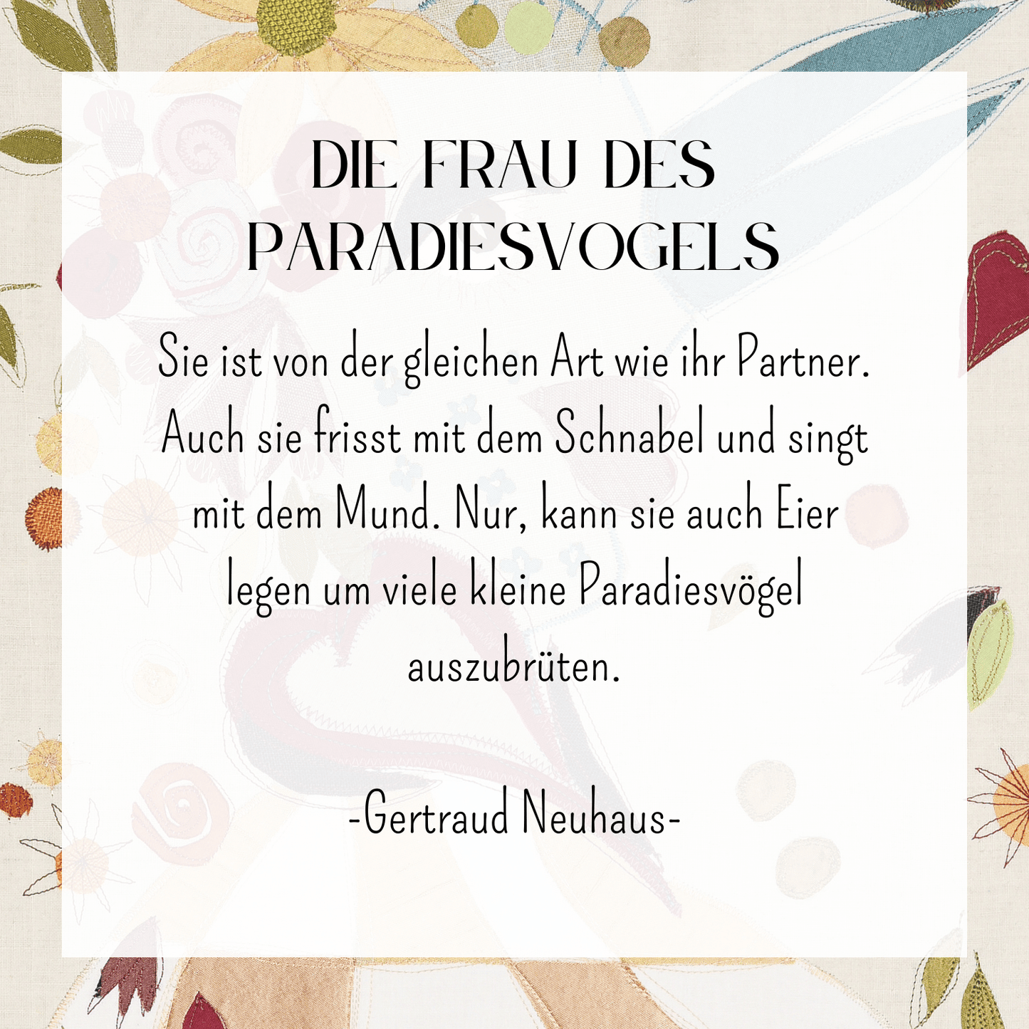 "Die Frau des Paradiesvogels" - Kunstdruck/Fine Art Print