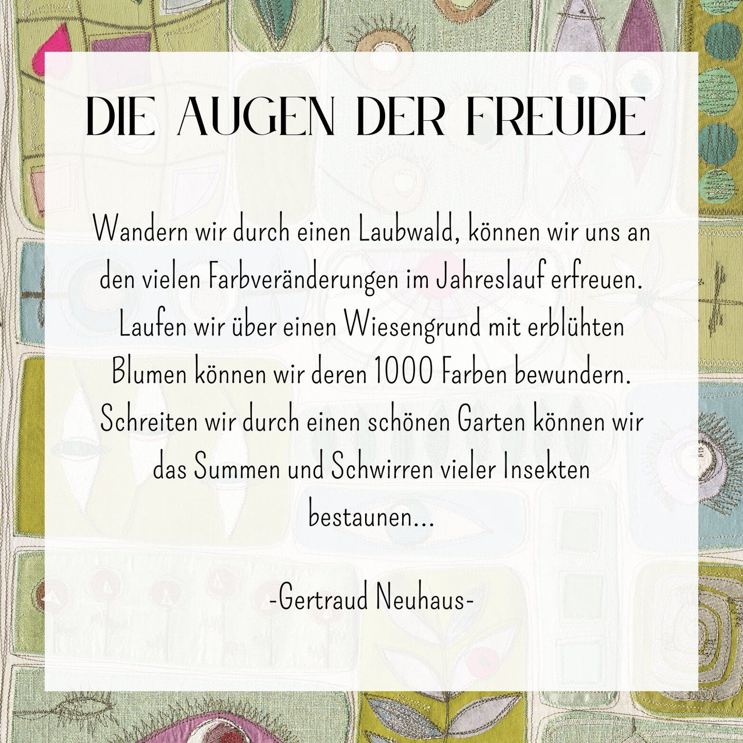 "Augen der Freude"- Kunstdruck