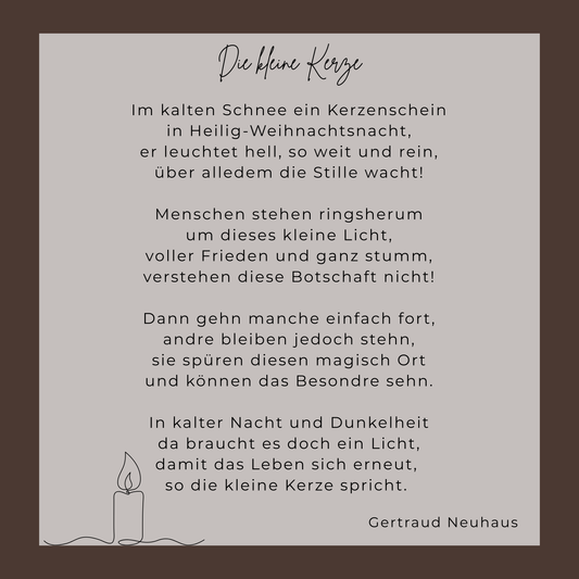 "Die kleine Kerze" Gedicht mit Geschenkkuvert