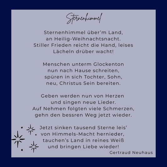 "Sternenhimmel" Gedicht mit Geschenkkuvert