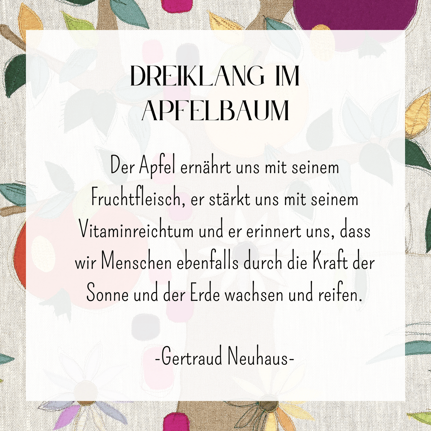 "Dreiklang im Apfelbaum" - Kunstdruck/Fine Art Print