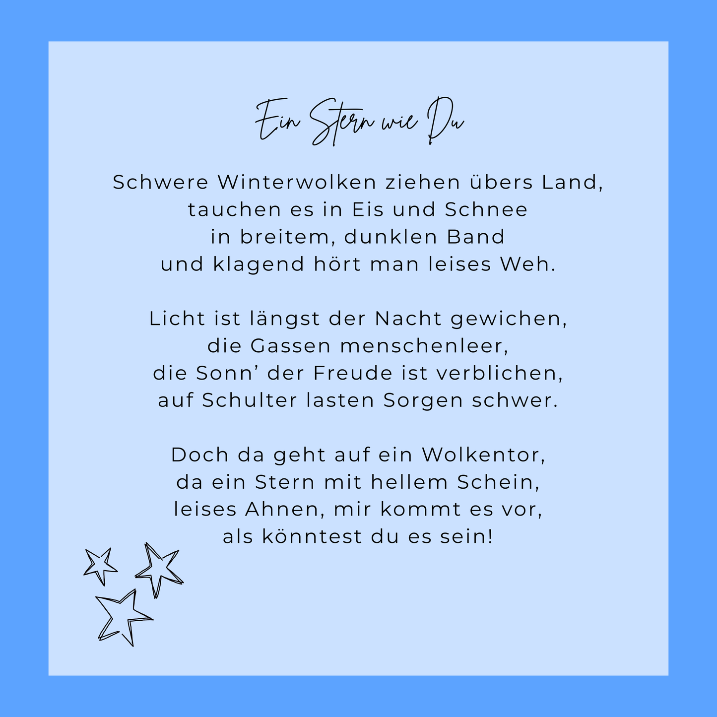 "Ein Stern wie Du" Gedicht mit Geschenkkuvert
