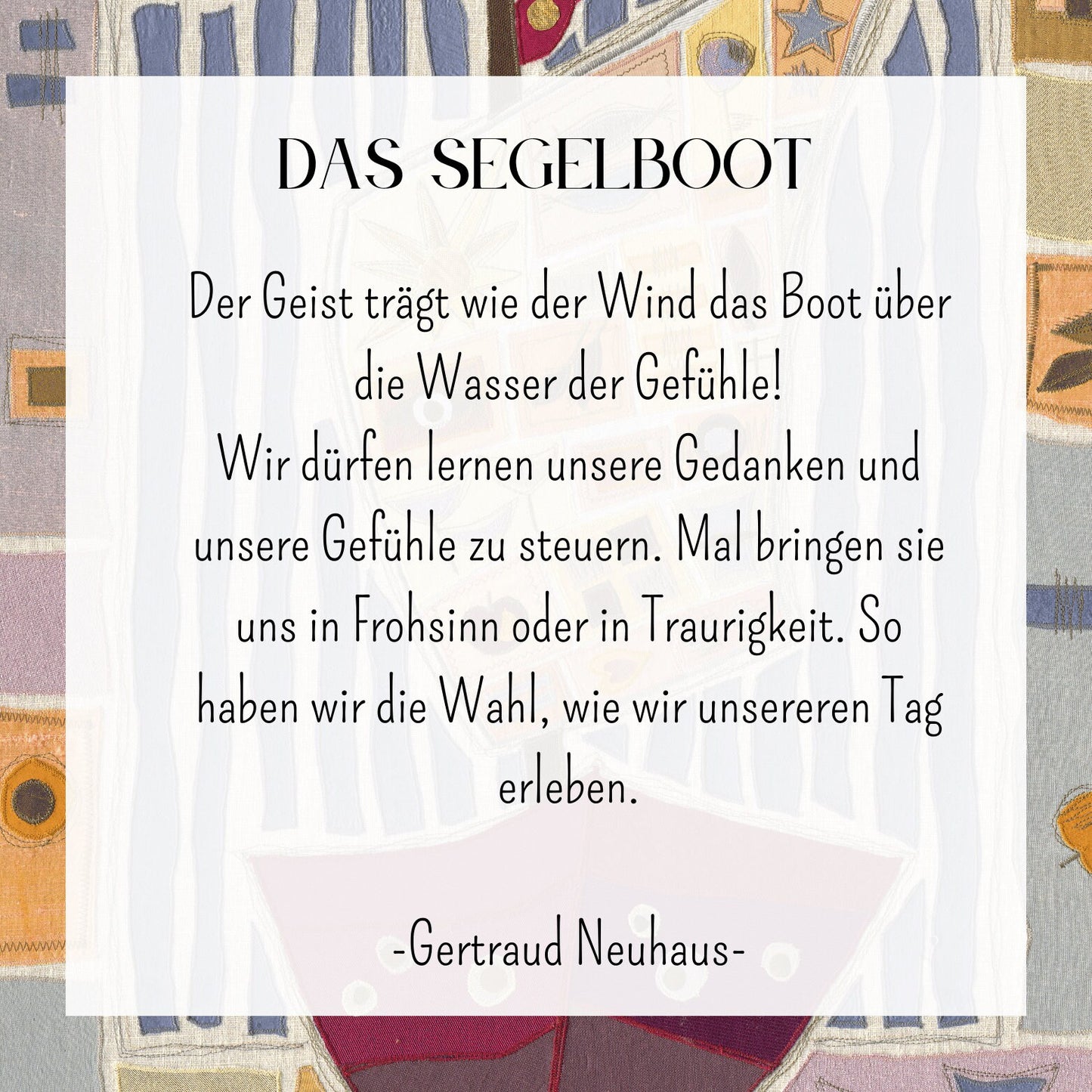 "Das Segelboot"- Kunstdruck/Fine Art Print