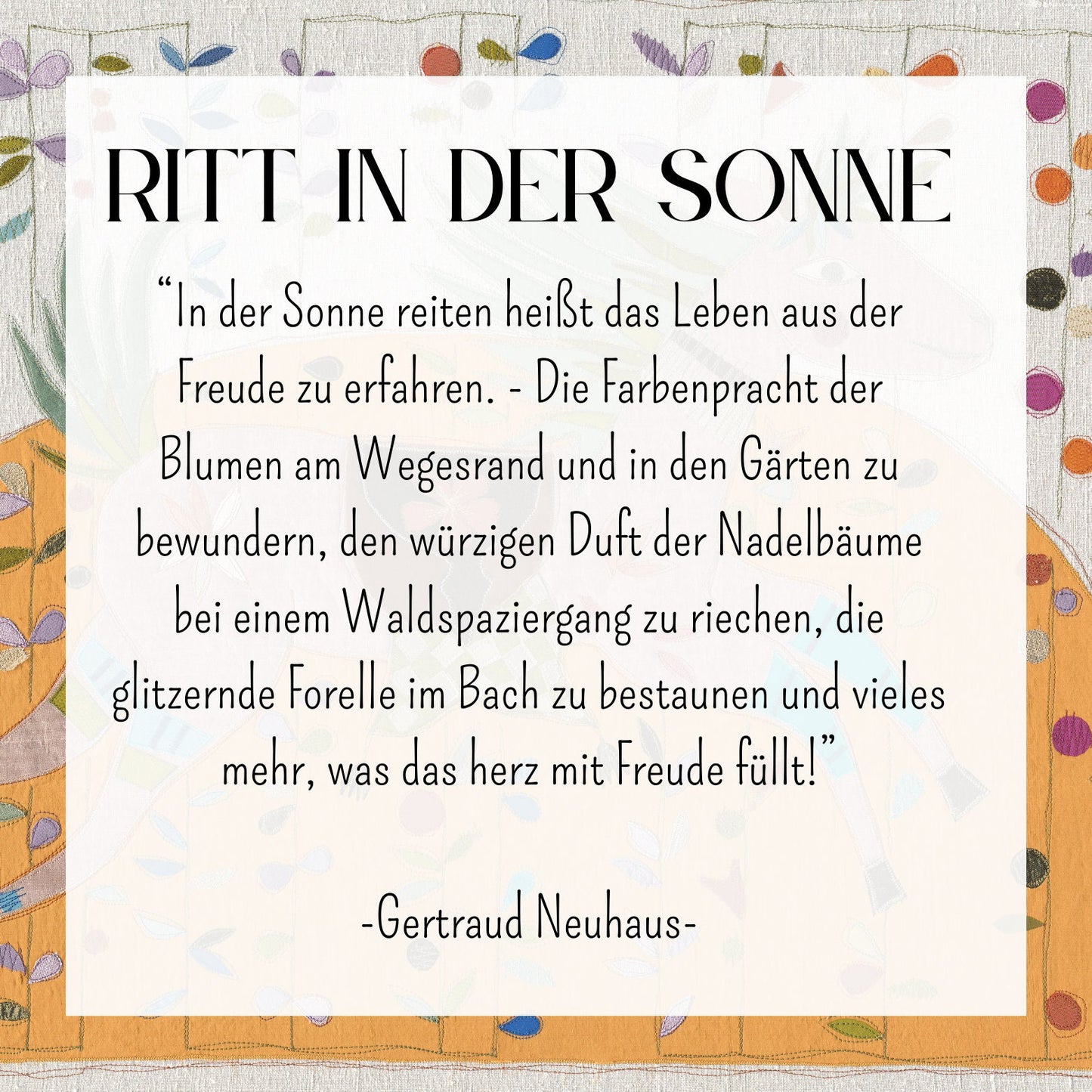 "Ritt in der Sonne"- Kunstdruck/Fine Art Print