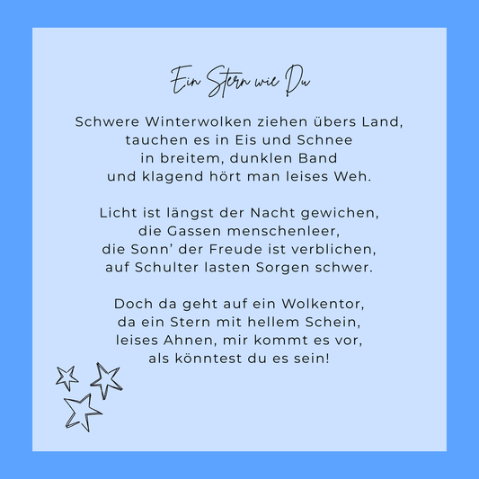 "Ein Stern wie Du" Gedicht mit Geschenkkuvert