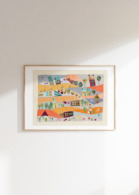 "Dorf in der Morgenröte"-Kunstdruck