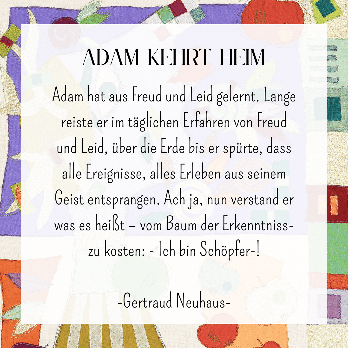 "Adam kehrt heim" - Kunstdruck/Fine Art Print